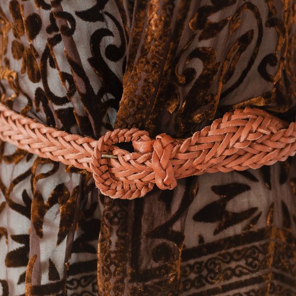 100% Leather Braided Vintage Belt - Picture 2 of 4